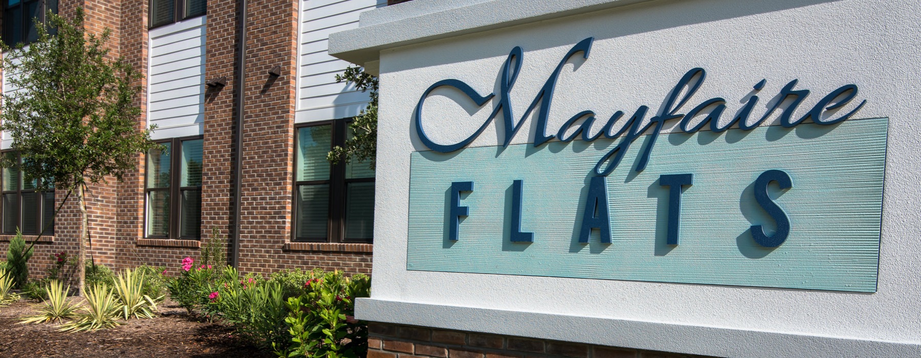 Mayfaire Flats signage out front of the property
